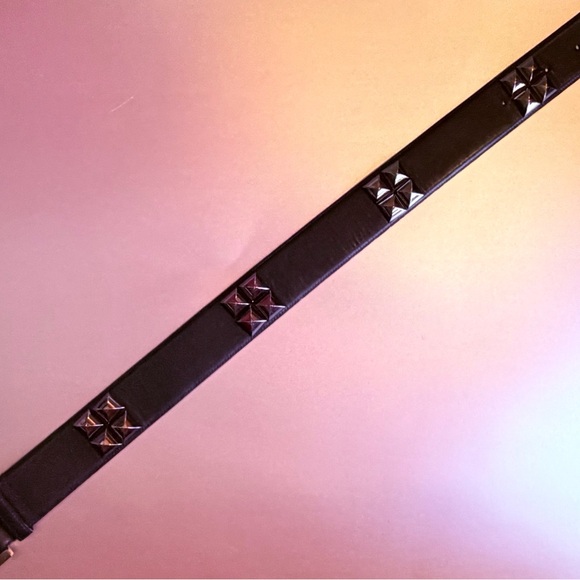 Oscar de la Renta Black Belt with Silver Studs main image 4